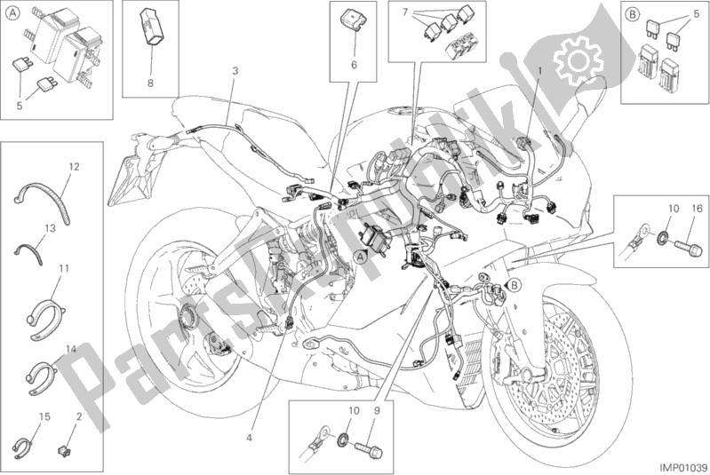 Tutte le parti per il Cablaggio Elettrico del Ducati Supersport S USA 937 2018